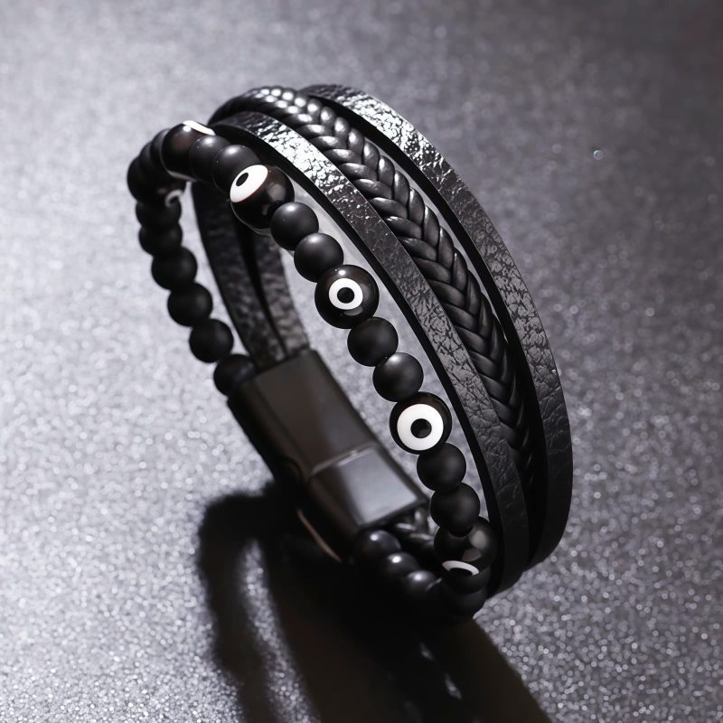 Pulsera de Protección en Ojo de Tigre y Ojo Turco Tiger Eye Evil Eye Protection Bracelet
