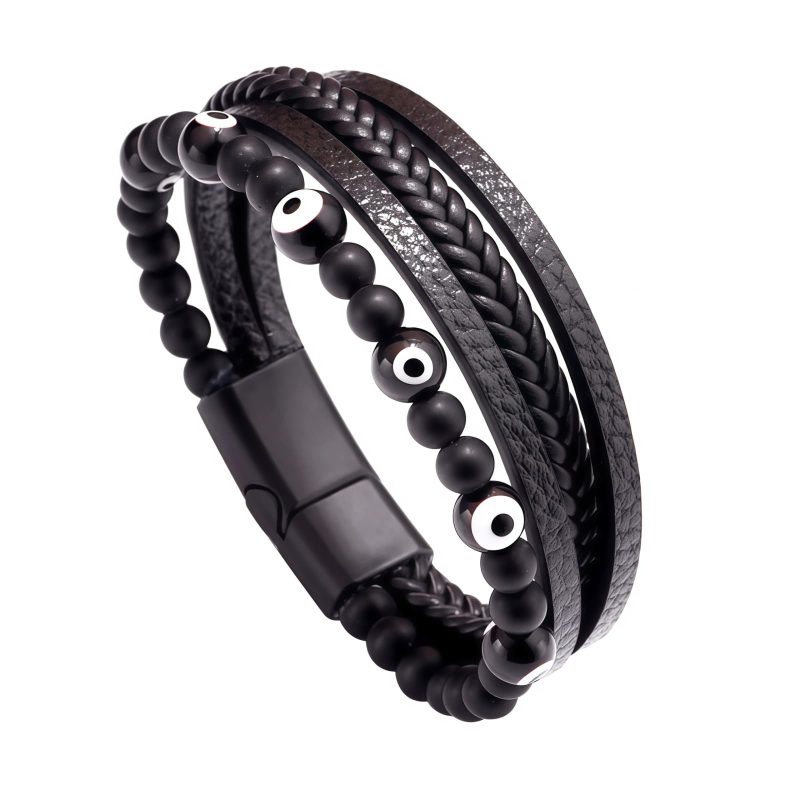 Pulsera de Protección en Ojo de Tigre y Ojo Turco Tiger Eye Evil Eye Protection Bracelet