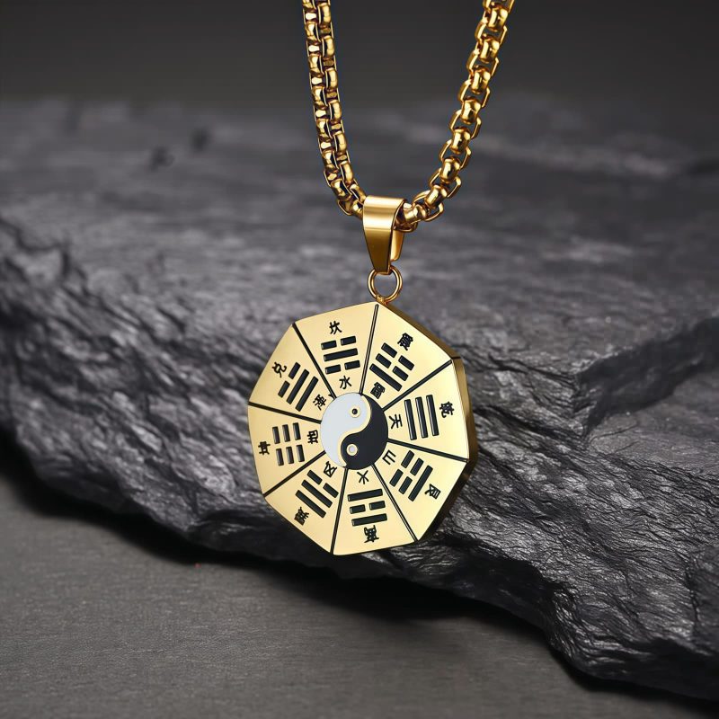 Titanium Steel Yin Yang Bagua Pendant Necklace Titanium Steel Yin Yang Bagua Pendant Necklace