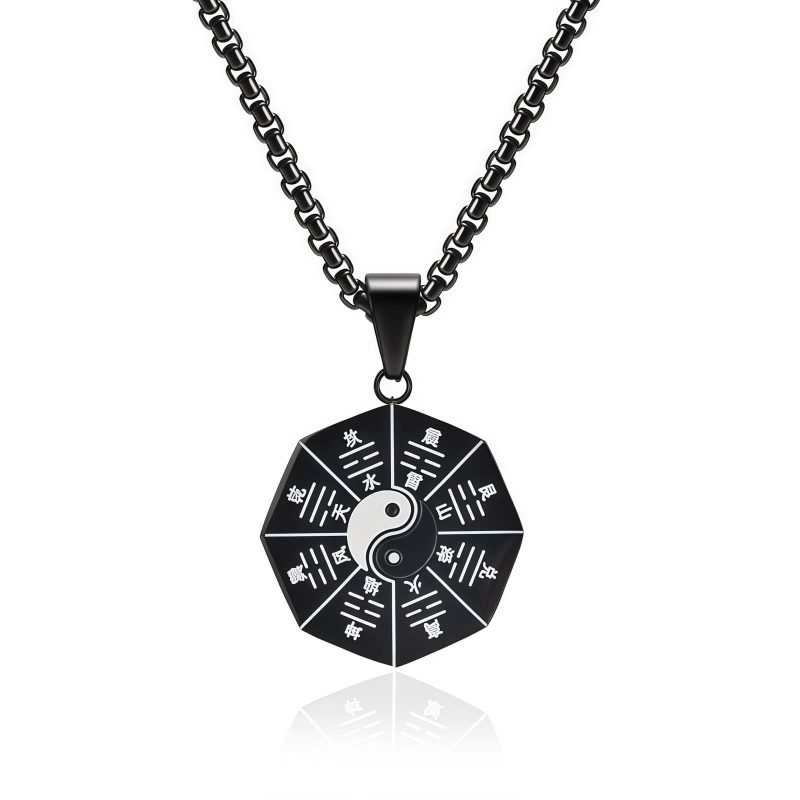 Titanium Steel Yin Yang Bagua Pendant Necklace Titanium Steel Yin Yang Bagua Pendant Necklace