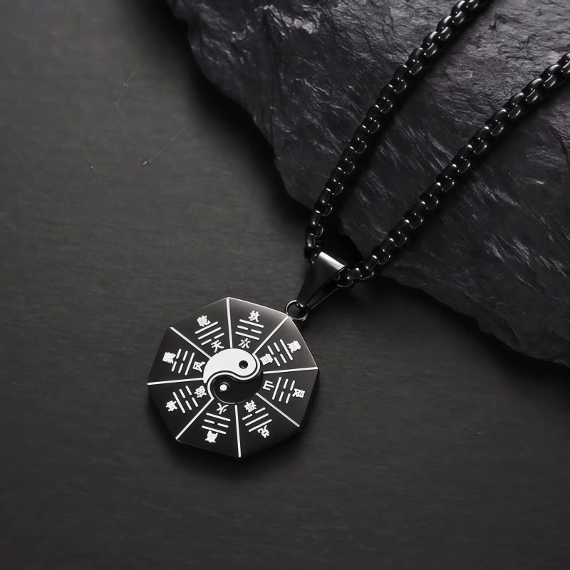 Titanium Steel Yin Yang Bagua Pendant Necklace Titanium Steel Yin Yang Bagua Pendant Necklace