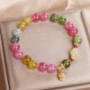 Pulsera de Turmalina y Jade con Símbolo Fu Tourmaline Fu Character Love Bracelet