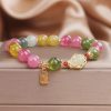 Pulsera de Turmalina y Jade con Símbolo Fu Tourmaline Fu Character Love Bracelet