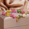 Pulsera de Turmalina y Jade con Símbolo Fu Tourmaline Fu Character Love Bracelet