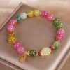 Pulsera de Turmalina y Jade con Símbolo Fu Tourmaline Fu Character Love Bracelet