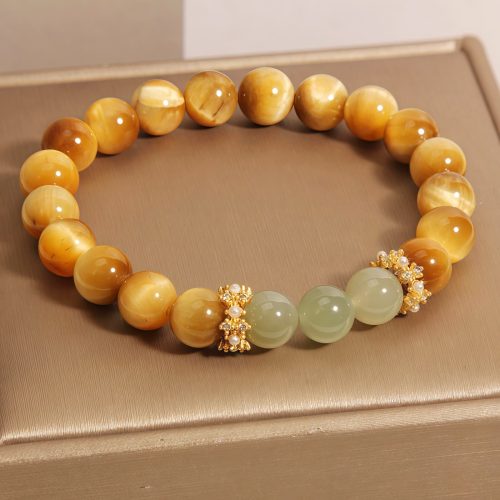 Vintage Tiger Eye Jade Courage Bracelet