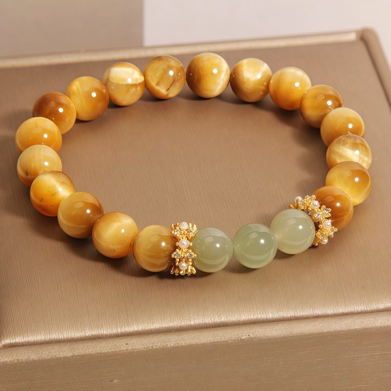 Vintage Tiger Eye Jade Courage Bracelet Vintage Tiger Eye Jade Courage Bracelet