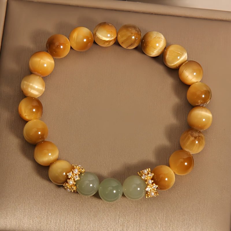 Vintage Tiger Eye Jade Courage Bracelet Vintage Tiger Eye Jade Courage Bracelet