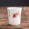 White Ceramic Koi Fish Teacup White Ceramic Koi Fish Teacup