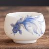 White Ceramic Koi Fish Teacup White Ceramic Koi Fish Teacup