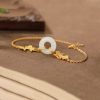 Pulsera de la Prosperidad en Jade Blanco y Pez Koi White Jade Koi Fish Wealth Bracelet