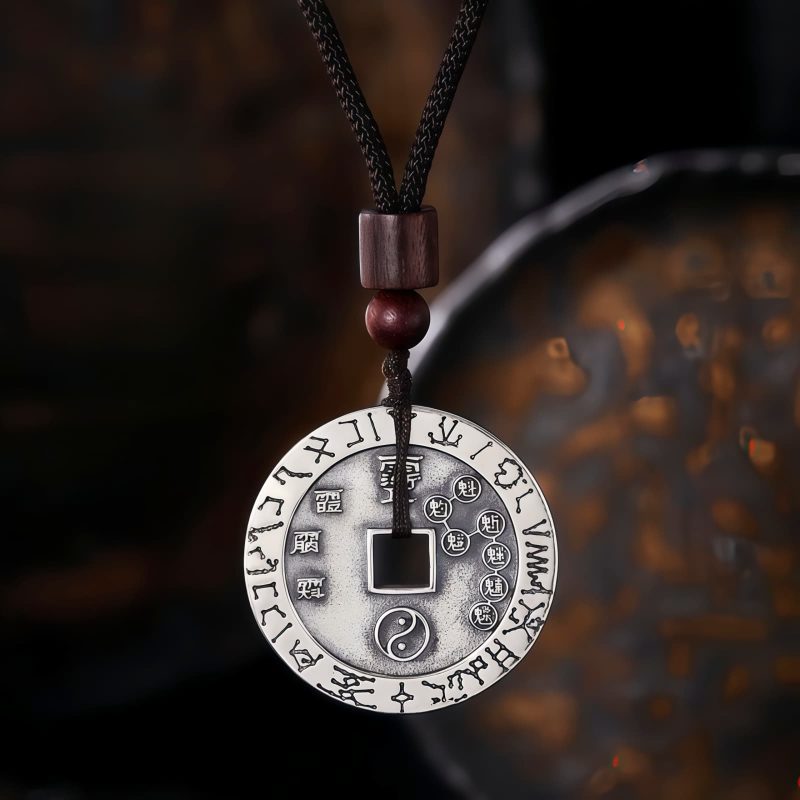 Yin Yang Bagua Silver Plated Pendant Necklace Yin Yang Bagua Silver Plated Pendant Necklace
