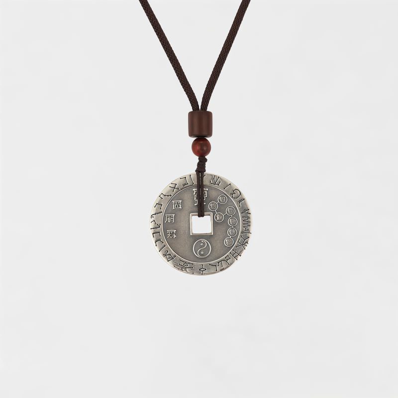 Yin Yang Bagua Silver Plated Pendant Necklace Yin Yang Bagua Silver Plated Pendant Necklace