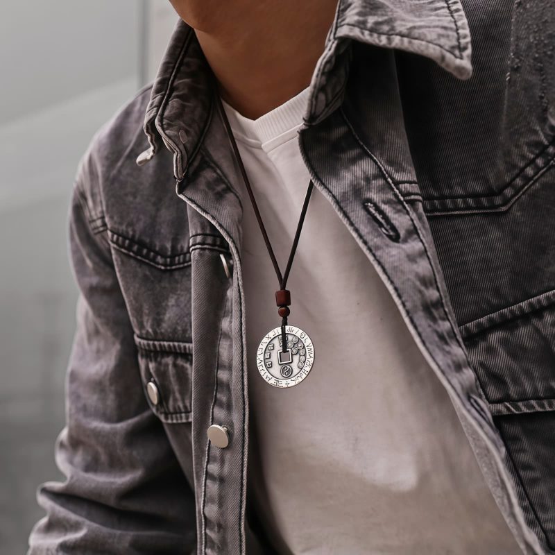 Yin Yang Bagua Silver Plated Pendant Necklace Yin Yang Bagua Silver Plated Pendant Necklace