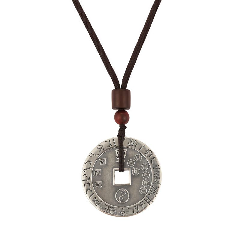 Yin Yang Bagua Silver Plated Pendant Necklace Yin Yang Bagua Silver Plated Pendant Necklace