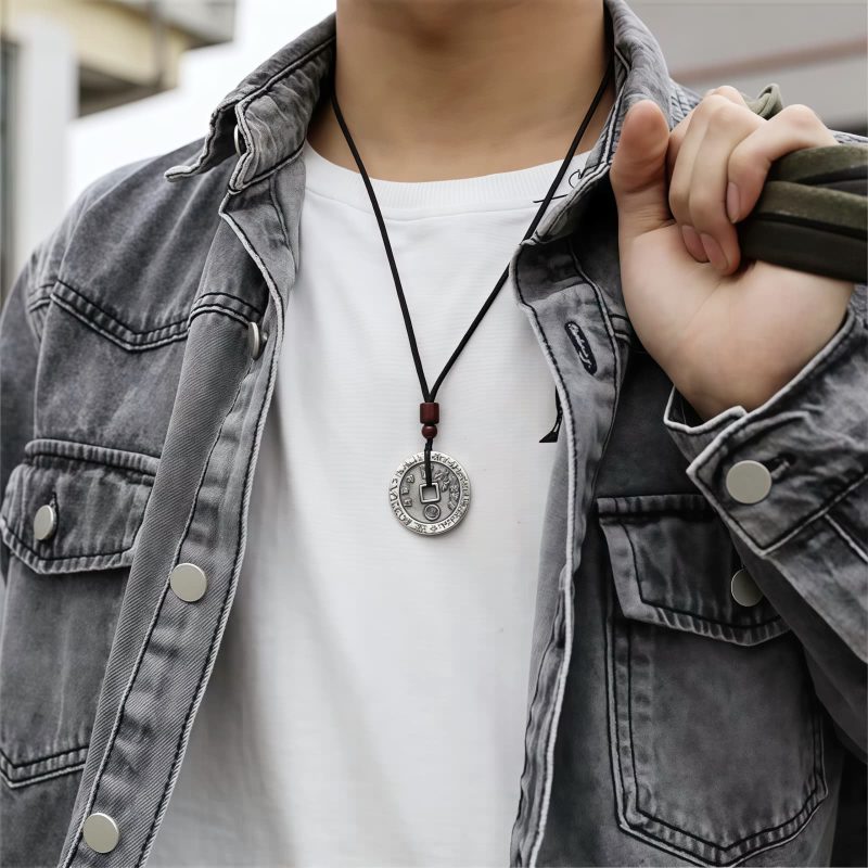 Yin Yang Bagua Silver Plated Pendant Necklace Yin Yang Bagua Silver Plated Pendant Necklace