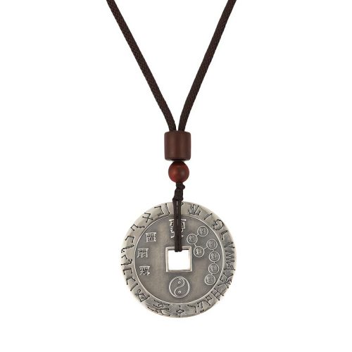 Colgante Bagua y Yin Yang en Cobre Blanco Plateado Colgante Bagua y Yin Yang en Cobre Blanco Plateado