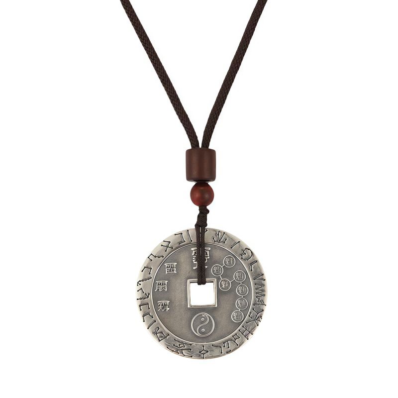 Yin Yang Bagua Silver Plated Pendant Necklace Yin Yang Bagua Silver Plated Pendant Necklace