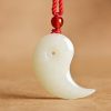 Yin Yang White and Cyan Jade Protection Necklace Yin Yang White and Cyan Jade Protection Necklace