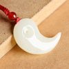 Yin Yang White and Cyan Jade Protection Necklace Yin Yang White and Cyan Jade Protection Necklace