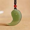 Yin Yang White and Cyan Jade Protection Necklace Yin Yang White and Cyan Jade Protection Necklace