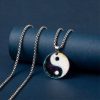 Yin Yang Koi Fish Dragon Titanium Steel Pendant Necklace Yin Yang Koi Fish Dragon Titanium Steel Pendant Necklace