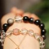 Yin Yang Crystal Couple Bracelet with Silver Sheen Obsidian Yin Yang Crystal Couple Bracelet with Silver Sheen Obsidian