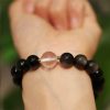 Yin Yang Crystal Couple Bracelet with Silver Sheen Obsidian Yin Yang Crystal Couple Bracelet with Silver Sheen Obsidian