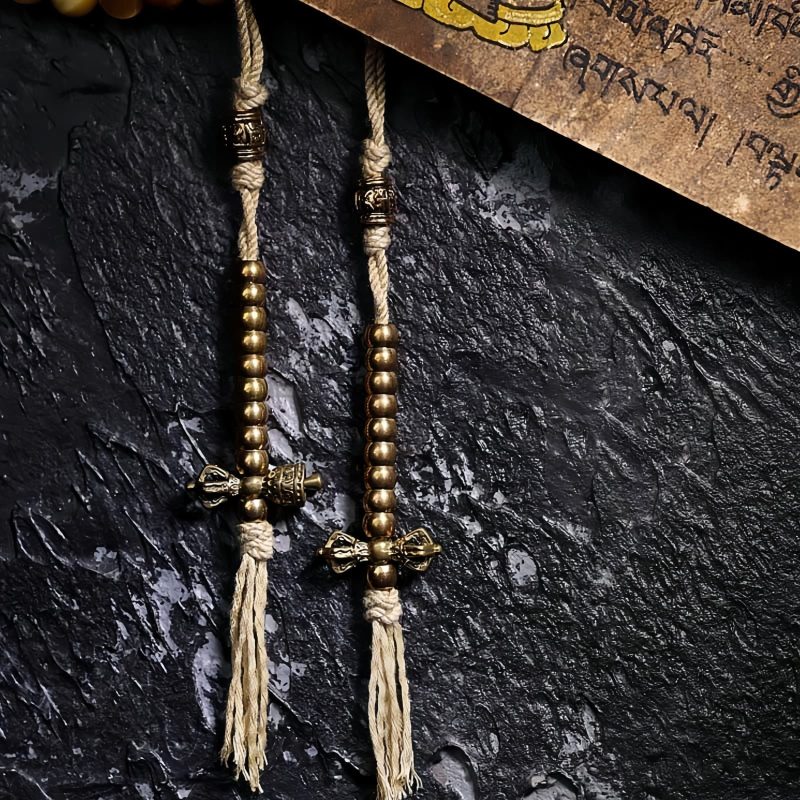 108 Mala Beads Tiger Eye Dorje Tassel Bracelet 108 Mala Beads Tiger Eye Dorje Tassel Bracelet
