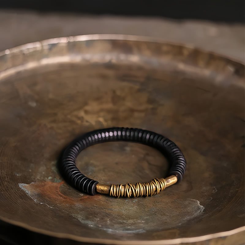 Calm Tibetan Ebony Wood Copper Bracelet Calm Tibetan Ebony Wood Copper Bracelet