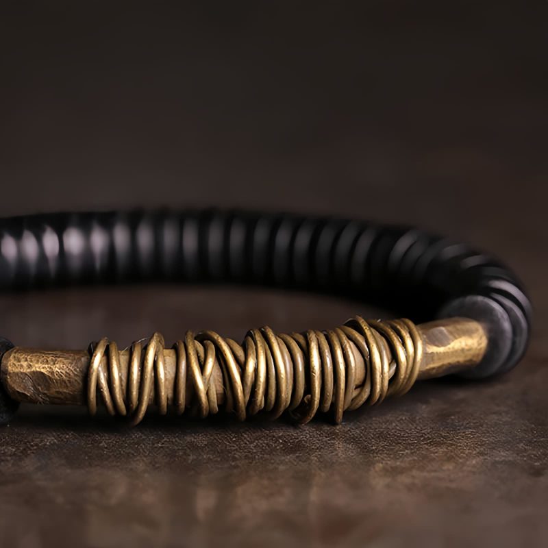 Calm Tibetan Ebony Wood Copper Bracelet Calm Tibetan Ebony Wood Copper Bracelet