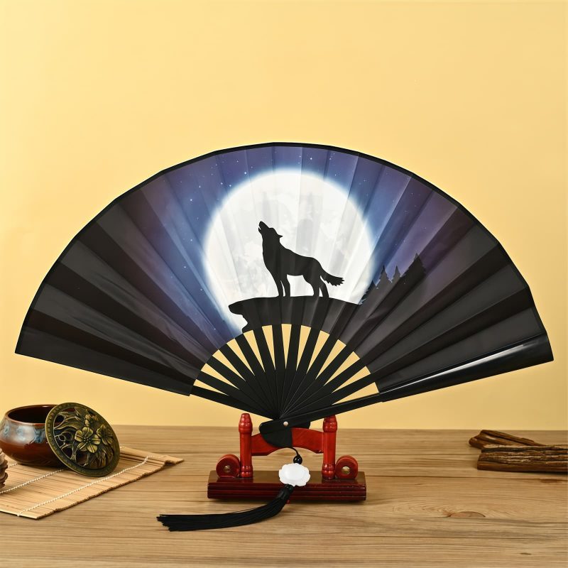 Chinese Dragon Phoenix Handheld Folding Fan Chinese Dragon Phoenix Handheld Folding Fan