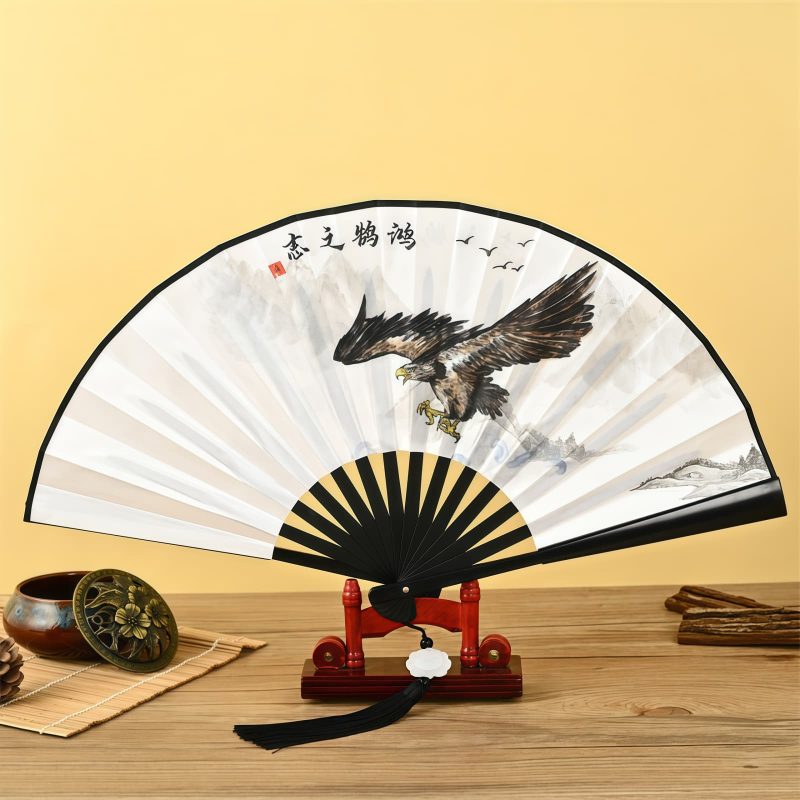 Chinese Dragon Phoenix Handheld Folding Fan Chinese Dragon Phoenix Handheld Folding Fan