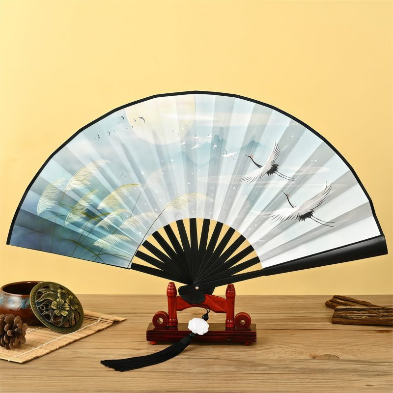 Chinese Dragon Phoenix Handheld Folding Fan Chinese Dragon Phoenix Handheld Folding Fan