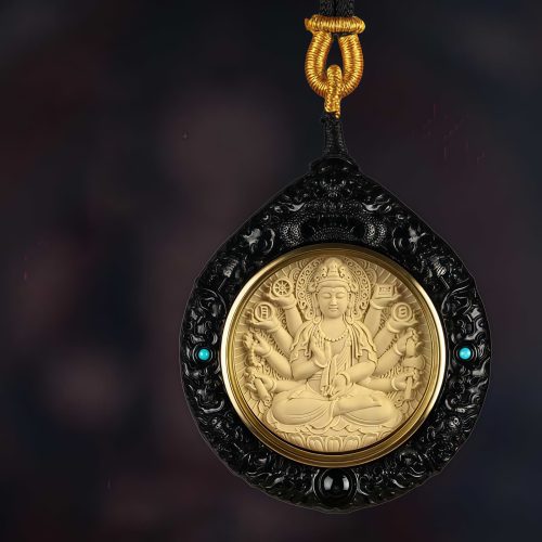 Collar de Sándalo y Zodiaco Chino con la Deidad Avalokiteshvara