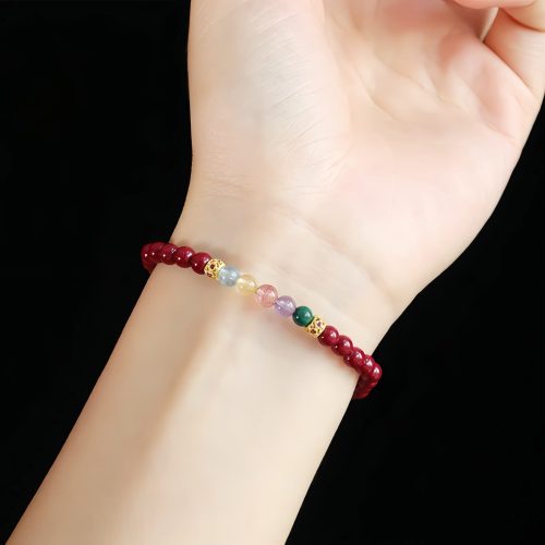 Pulseira da Benção: Cinábrio e Água-Marinha Pulseira da Benção: Cinábrio e Água-Marinha