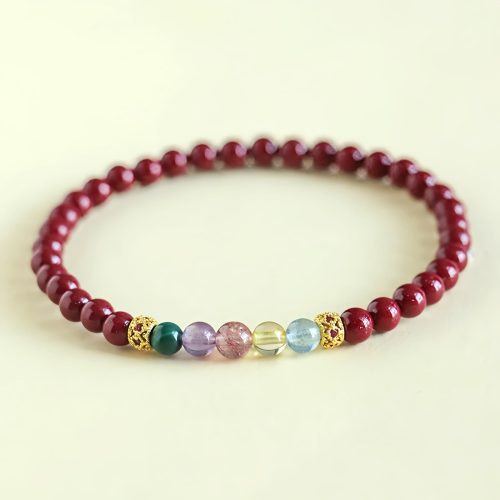 Pulseira da Benção: Cinábrio e Água-Marinha Pulseira da Benção: Cinábrio e Água-Marinha