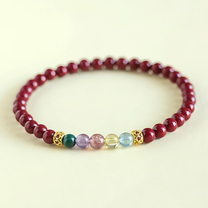 Blessing Bracelet of Cinnabar and Aquamarine Blessing Bracelet of Cinnabar and Aquamarine
