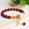 Zinnober- und Hetian-Jade-Armband: Hasen-Glücksbringer für Harmonie Cinnabar and Jade Bunny Blessing Bracelet