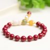 Zinnober- und Hetian-Jade-Armband: Hasen-Glücksbringer für Harmonie Cinnabar and Jade Bunny Blessing Bracelet