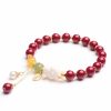 Zinnober- und Hetian-Jade-Armband: Hasen-Glücksbringer für Harmonie Cinnabar and Jade Bunny Blessing Bracelet