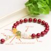 Zinnober- und Hetian-Jade-Armband: Hasen-Glücksbringer für Harmonie Cinnabar and Jade Bunny Blessing Bracelet