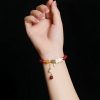 Zinnober- und Hetian-Jade-Armband: Hasen-Glücksbringer für Harmonie Cinnabar and Jade Bunny Blessing Bracelet
