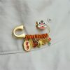 Copper Dancing Lion Fortune Brooch Copper Dancing Lion Fortune Brooch