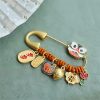 Copper Dancing Lion Fortune Brooch Copper Dancing Lion Fortune Brooch
