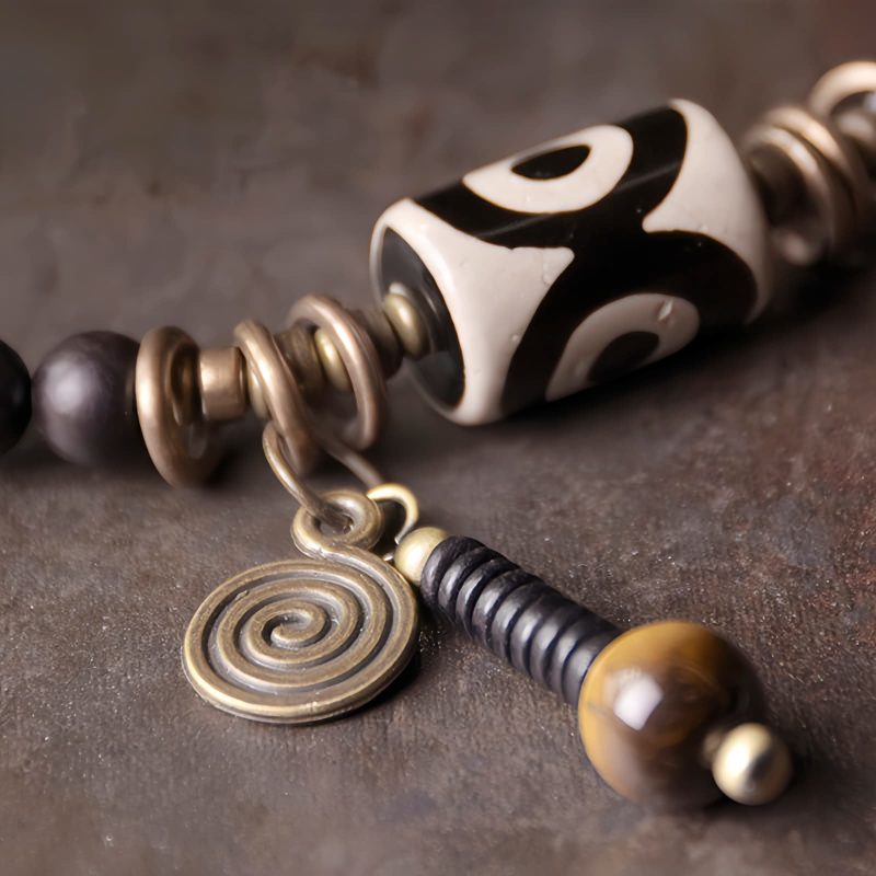 Ebony Dzi Bead Copper Protection Bracelet Ebony Dzi Bead Copper Protection Bracelet