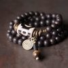 Ebony Dzi Bead Copper Protection Bracelet Ebony Dzi Bead Copper Protection Bracelet