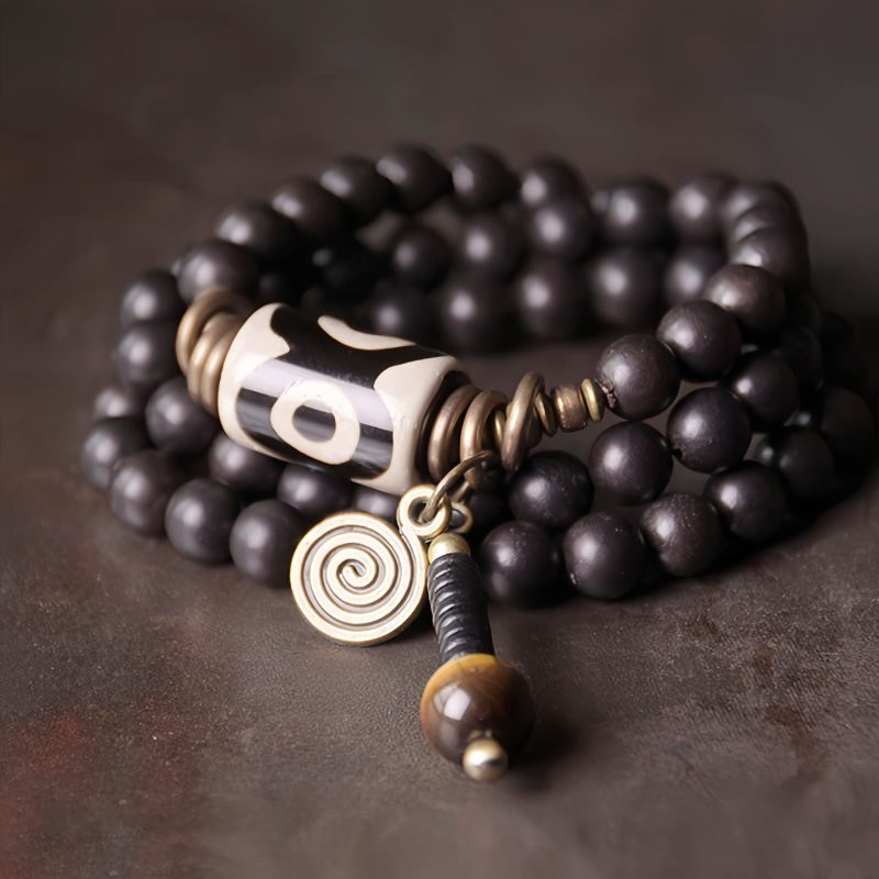Ebony Dzi Bead Copper Protection Bracelet Ebony Dzi Bead Copper Protection Bracelet