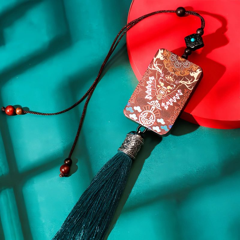 Colgante para Coche de Madera de Ébano: Alce del Equilibrio Ebony Wood Elk Deer Balance Car Hanging Decoration