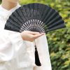 Embroidered Cotton Folding Fan with Bamboo Handle Embroidered Cotton Folding Fan with Bamboo Handle